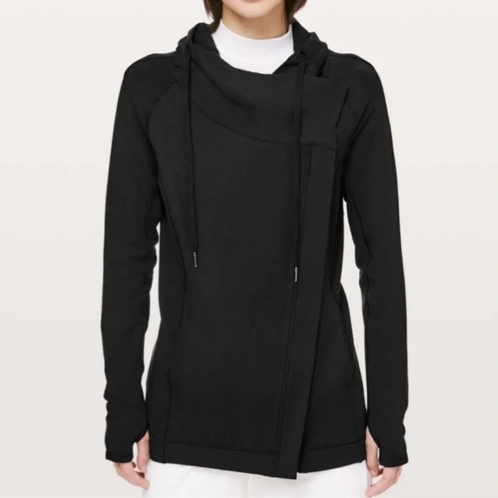 EUC Lululemon Coast Easy Wrap Zip Front Jacket Black 4